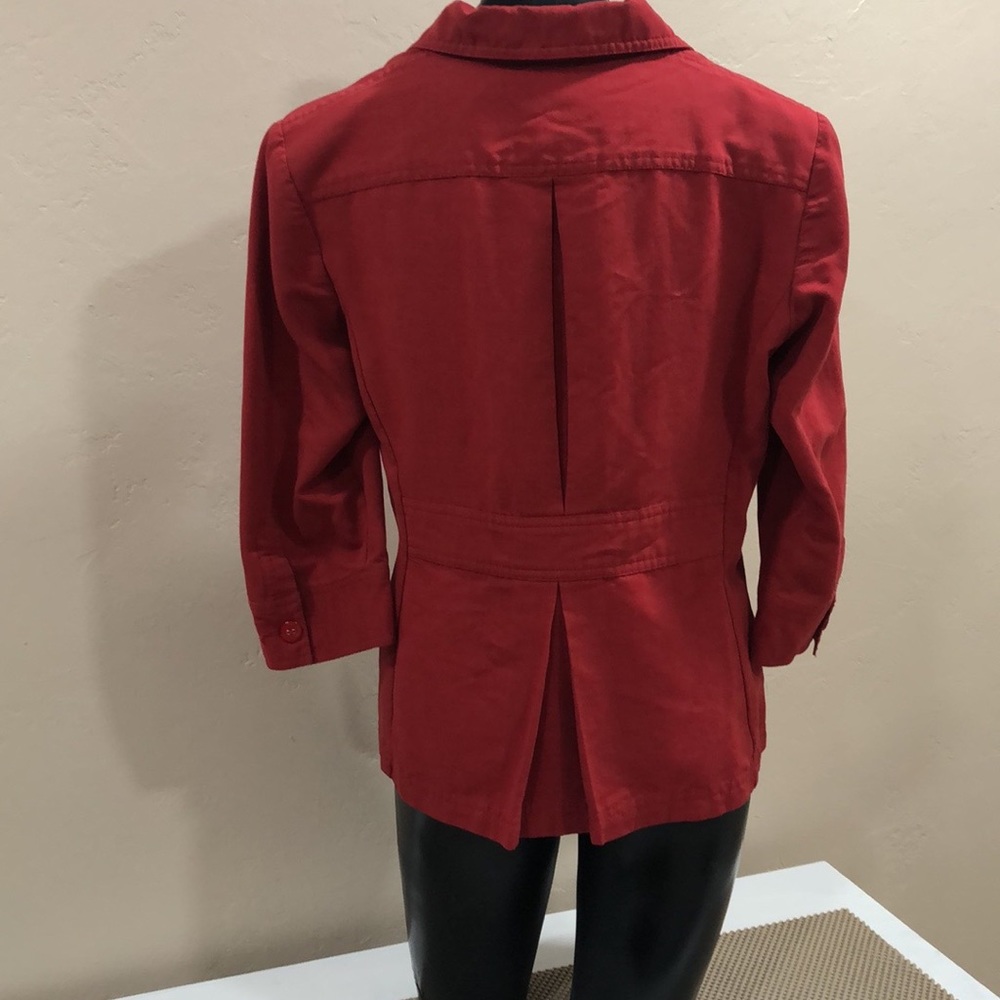 LIZ Claiborne Emma James  red woman button blazer - Picture 2 of 5